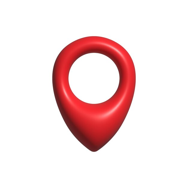 Red 3d location icon