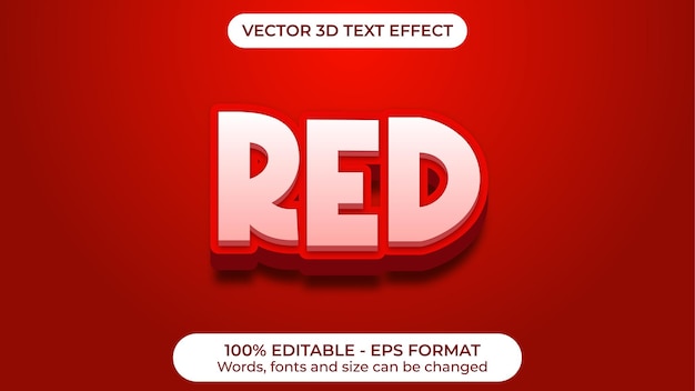 Red 3D Modern Vector Text Effect