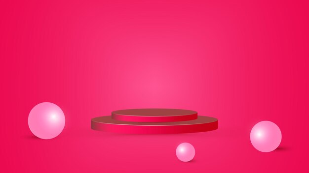 Красный 3d фон подиума с векторным форматом eps