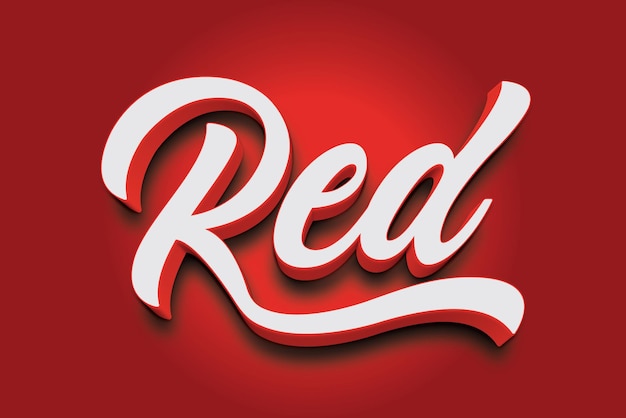 Vector red 3d style text effect