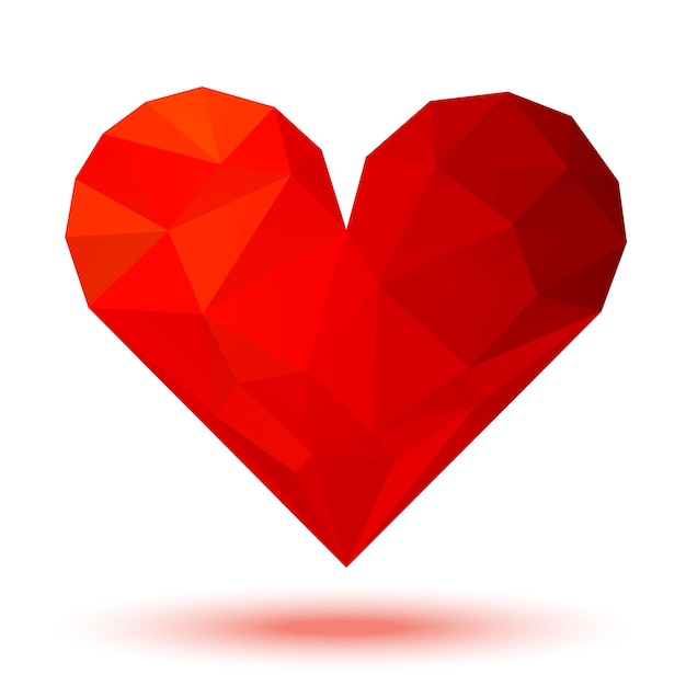 Red 3d valentine heart, vector illustration