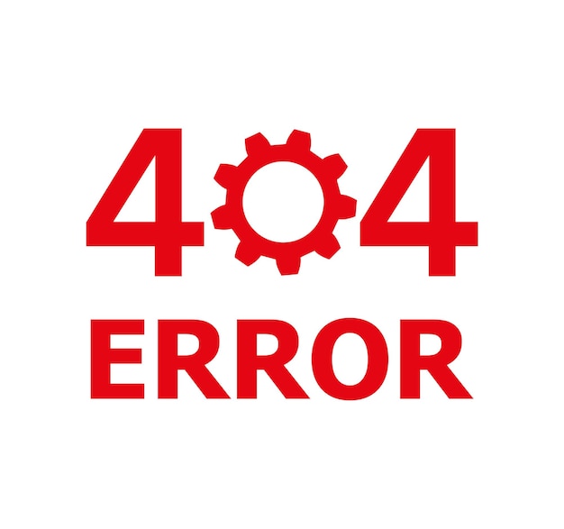 Red 404 error page not found with long shadow in flat style Vector illustration