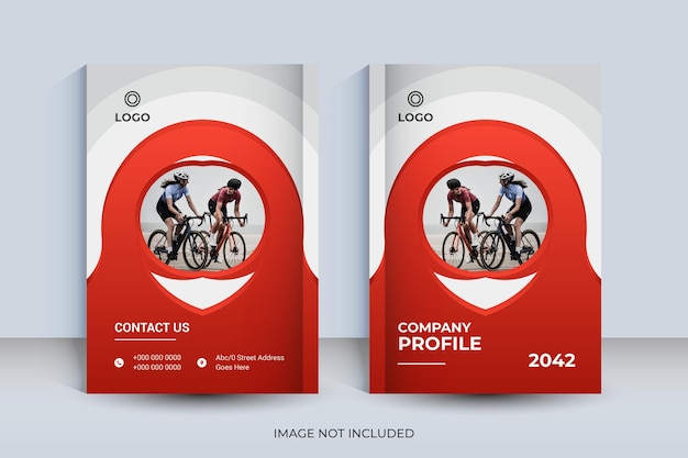 Красный дизайн обложки книги а4, годовой отчет и шаблон журнала