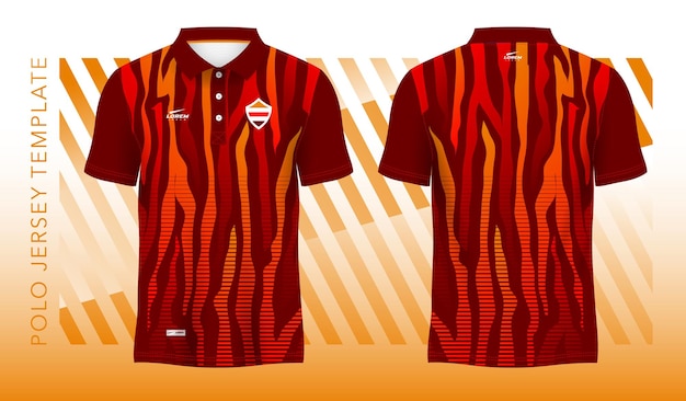 Sfondo astratto rosso e modello per il design sportivo della maglia polo.