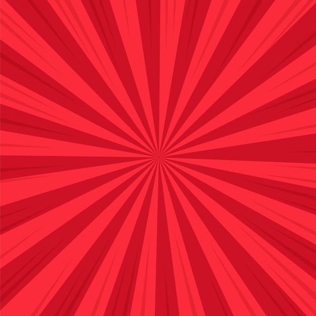 Red abstract comic cartoon sunlight background.