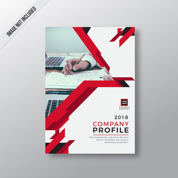 Red abstract company profile template