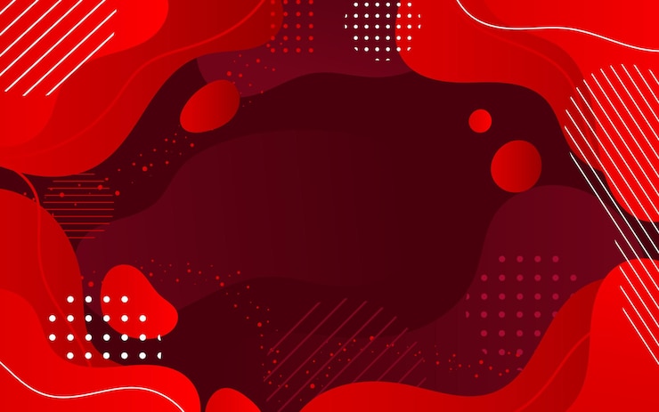 Vector red abstract modern background with gradient wavy shapes