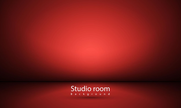 Vector red abstract shape studio room background