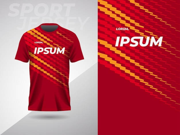 Maglietta rossa astratta maglia sportiva design per calcio calcio corsa gioco ciclismo corsa