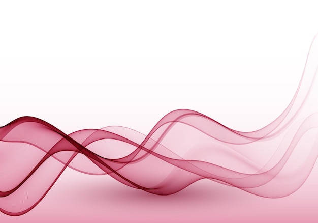 Red abstract vector wave flow Design element