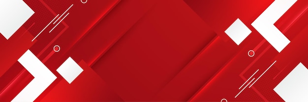 Red abstract wide banner background vector modern corporate concept