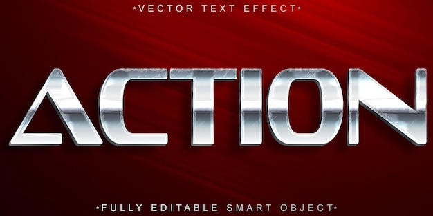 Red Action Vector Volledig bewerkbaar Smart Object Text Effect
