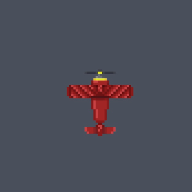 red aeroplane in pixel art style