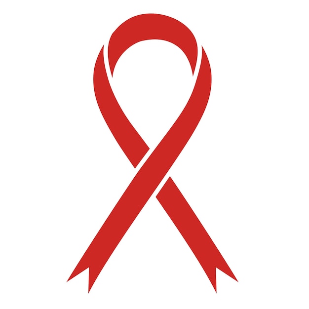 Red aids awareness ribbon. world hiv aids day 1 december.