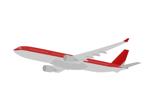 Premium Vector | Red airplane cartoon mode in flight