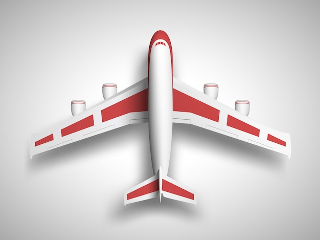 Vector red airplane top view