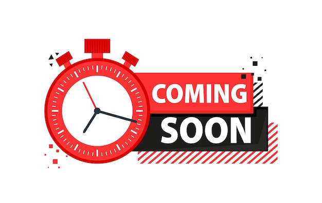 Red and Black Coming Soon Countdown Clock Vector Design Vector illustratie