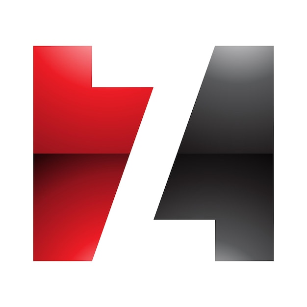 Вектор Красный и черный блестящий прямоугольник в форме буквы z