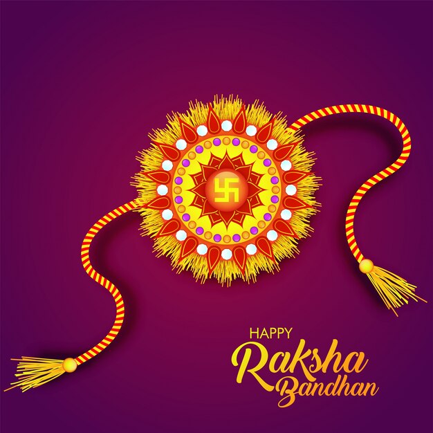 Happy raksha bandhanの赤と黄のrakhi。