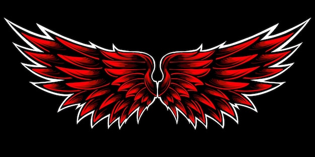 Vector red angel wing logo illustration