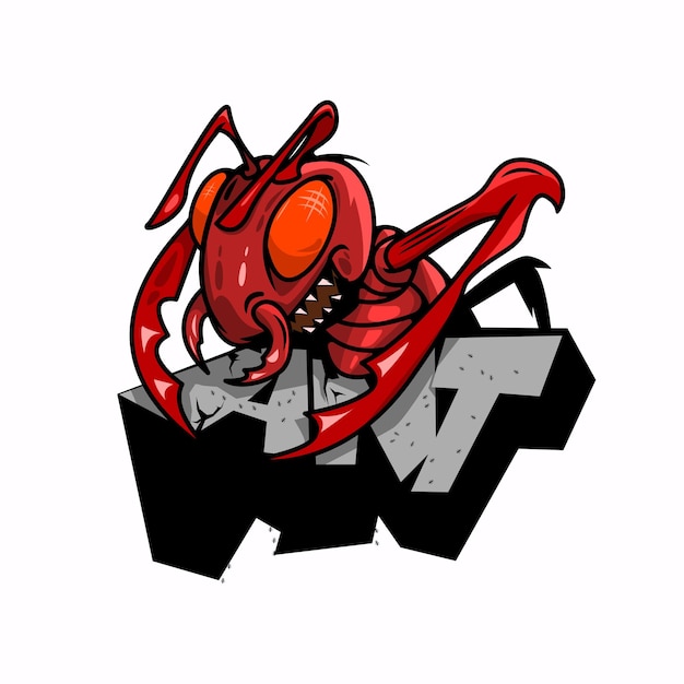 Vector red ant illustration