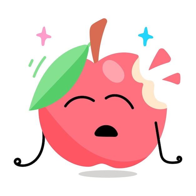 A red apple flat icon