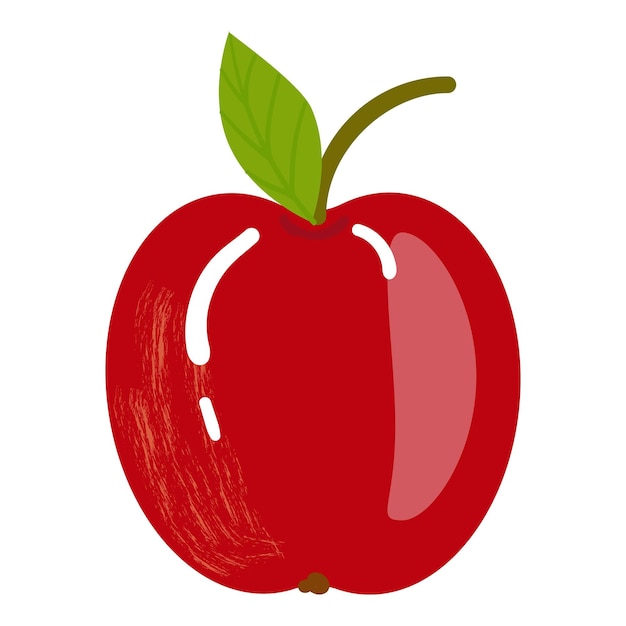 빨간 사과 과일 아이콘 만화 벡터 Mulled 와인 뜨거운 음료