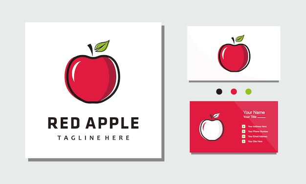 Red apple fruit minimalist logo design inspiration