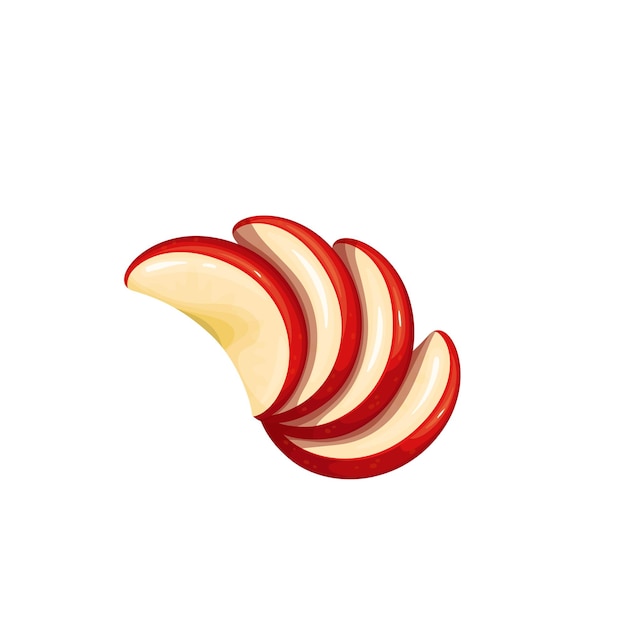 Red apple fruit slices