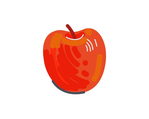 Красное яблоко рисованной свежие фрукты значок рисунок изолированных eps иллюстрации