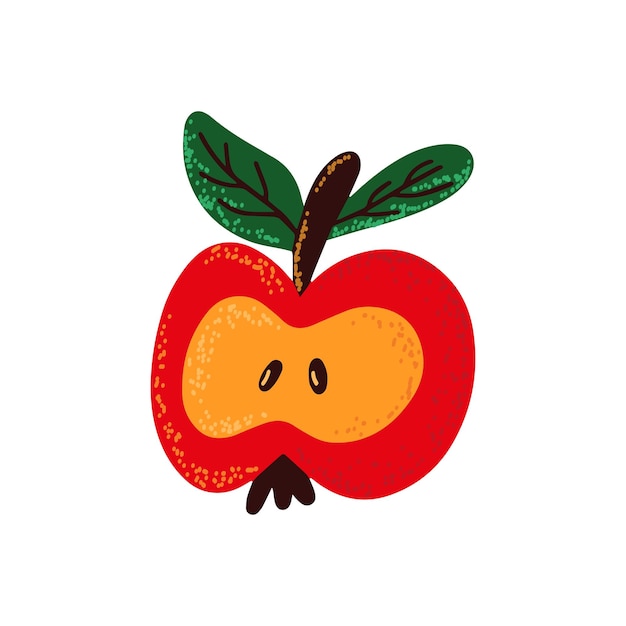 Red apple Handdrawn vector illustration