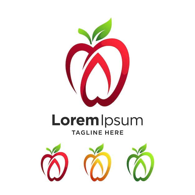 Logo apple rosso con lettera a concept