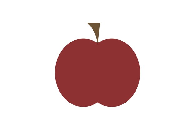 Vector red apple pictogram flat vector clipart