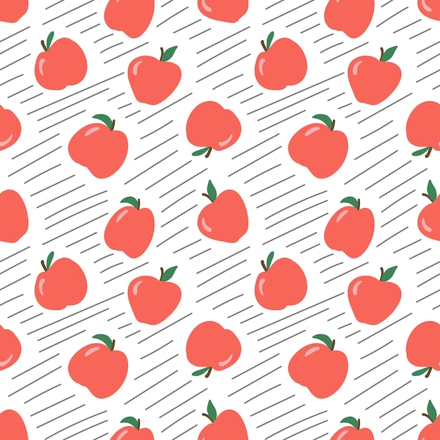 Red apple seamless pattern vector illustration