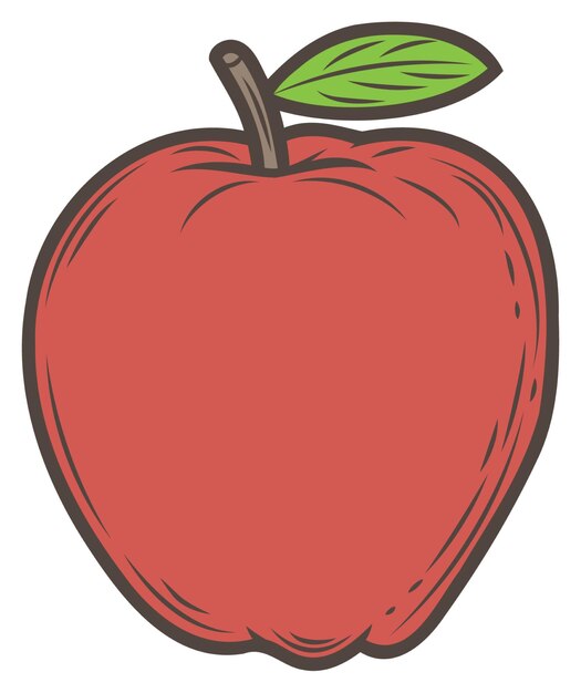 Vector red apple sticker fruit