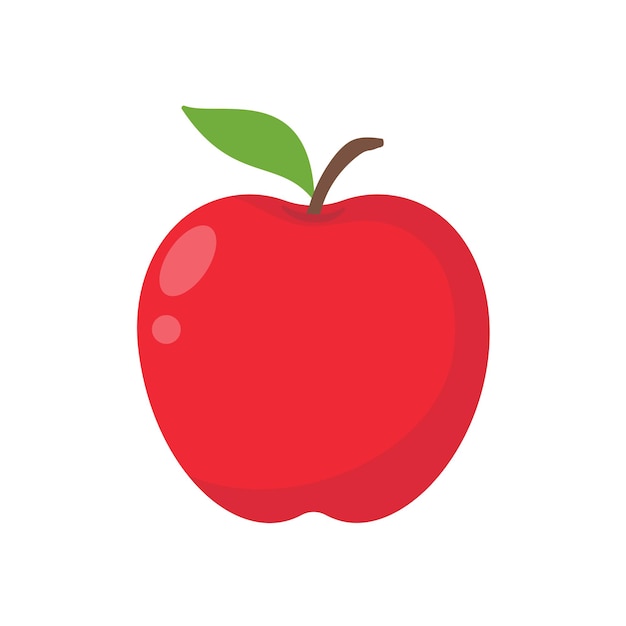 Red apple vector healthy sweet fruit