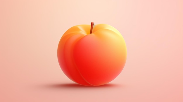 Vector a red apple with a yellow stem on it