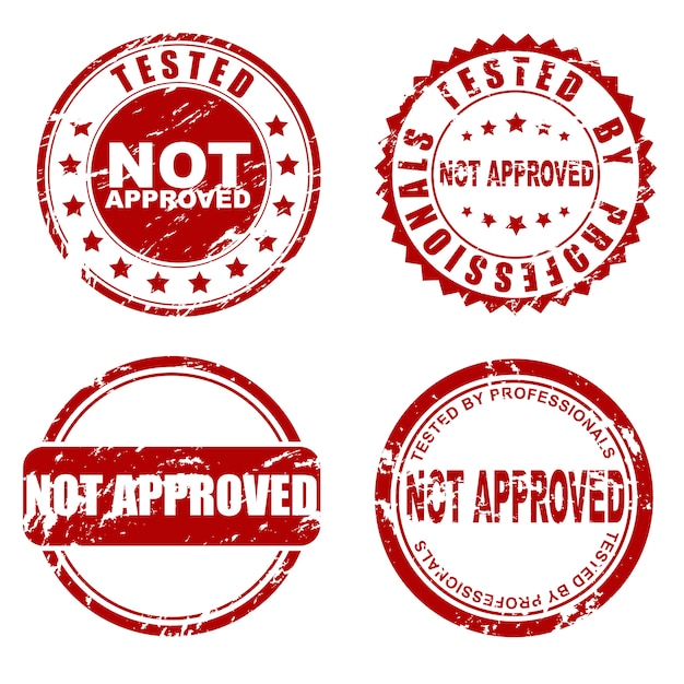 Red not approved stamp set