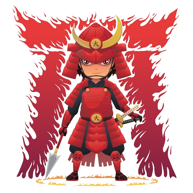 Red armor samurai