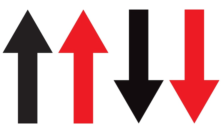Vector a red arrow with black and red letters that say quot t quot