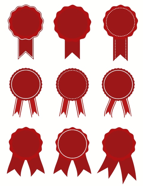 Vector red award ribbon badge