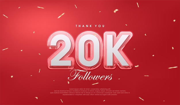 Vector red background for 20k followers celebration