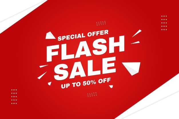 Vector red background flash sale template