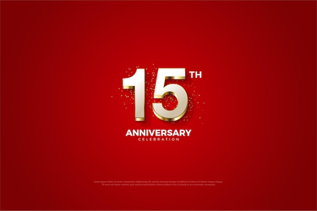 Red background for its 15th anniversary with white numbers embossed in gold