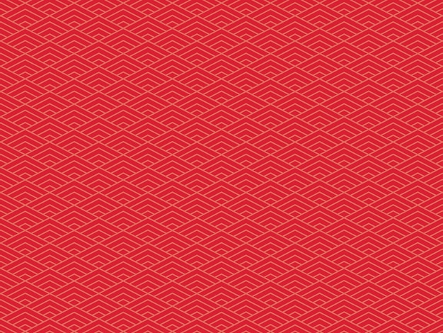 Red background material of Japanese traditional pattern called lozenge pattern.