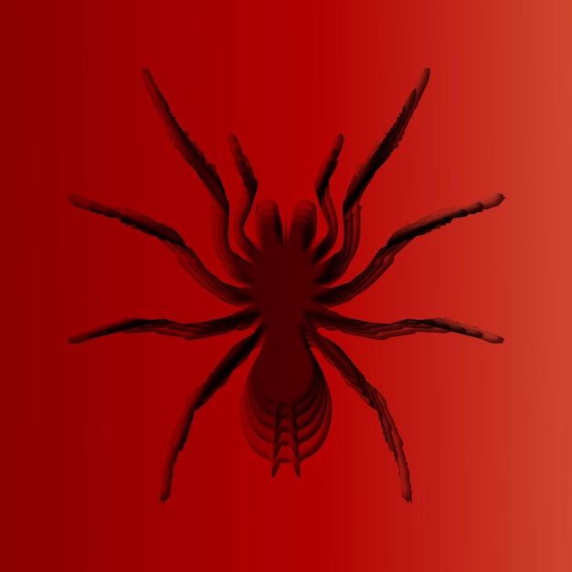 Vector a red background with a black spider on it