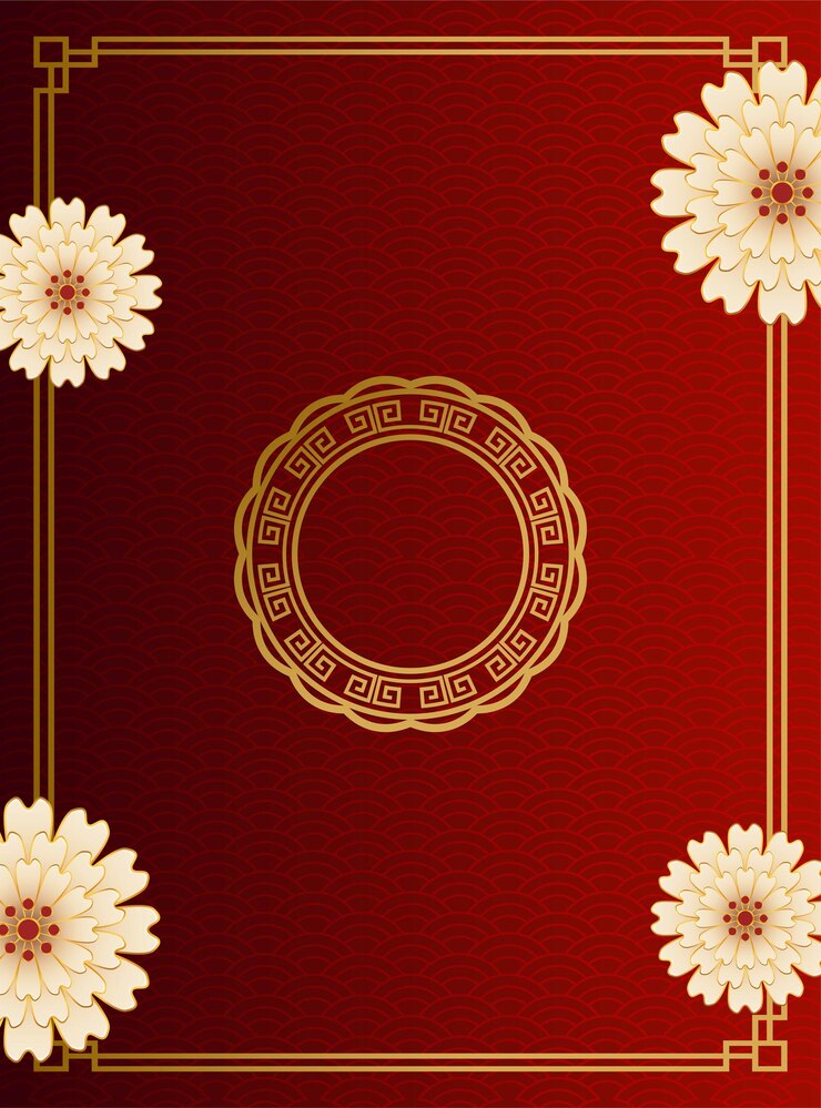 Vector red background with chinese new year art style decoration