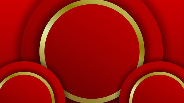 Red background with circular golden lines