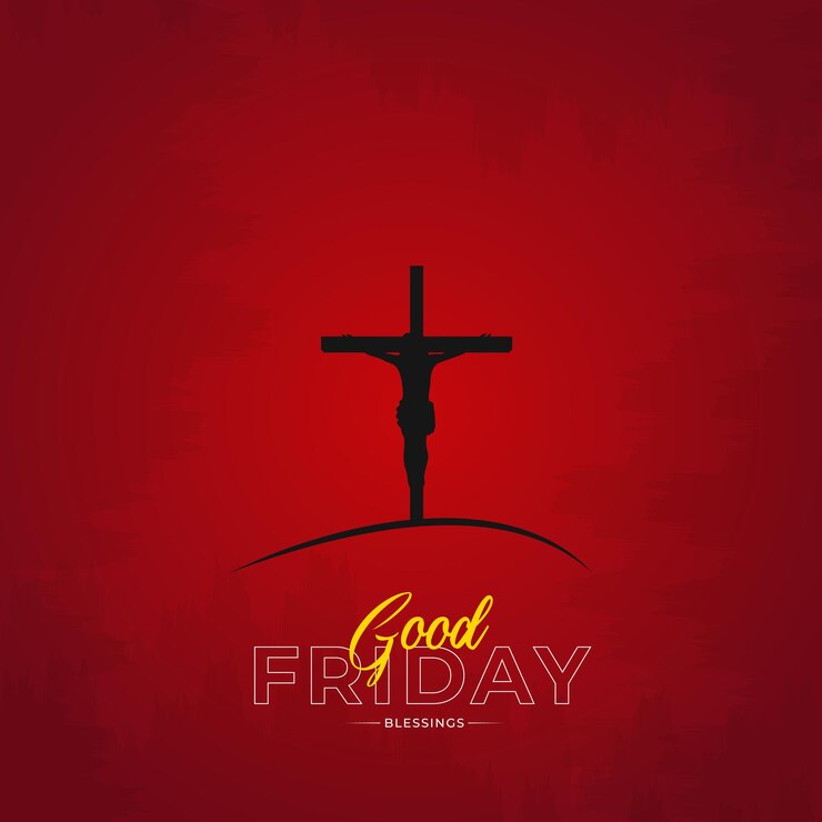 Vector a red background with a cross and the words good friday on it
