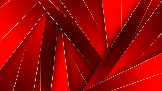 Vector red background with golden line style luxury